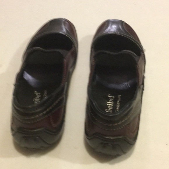 Josef Seibel Ladies Brown-Black Leather Flat Shoe - Picture 5 of 8